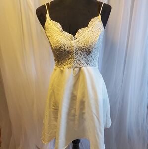 Shein open back white mini dress